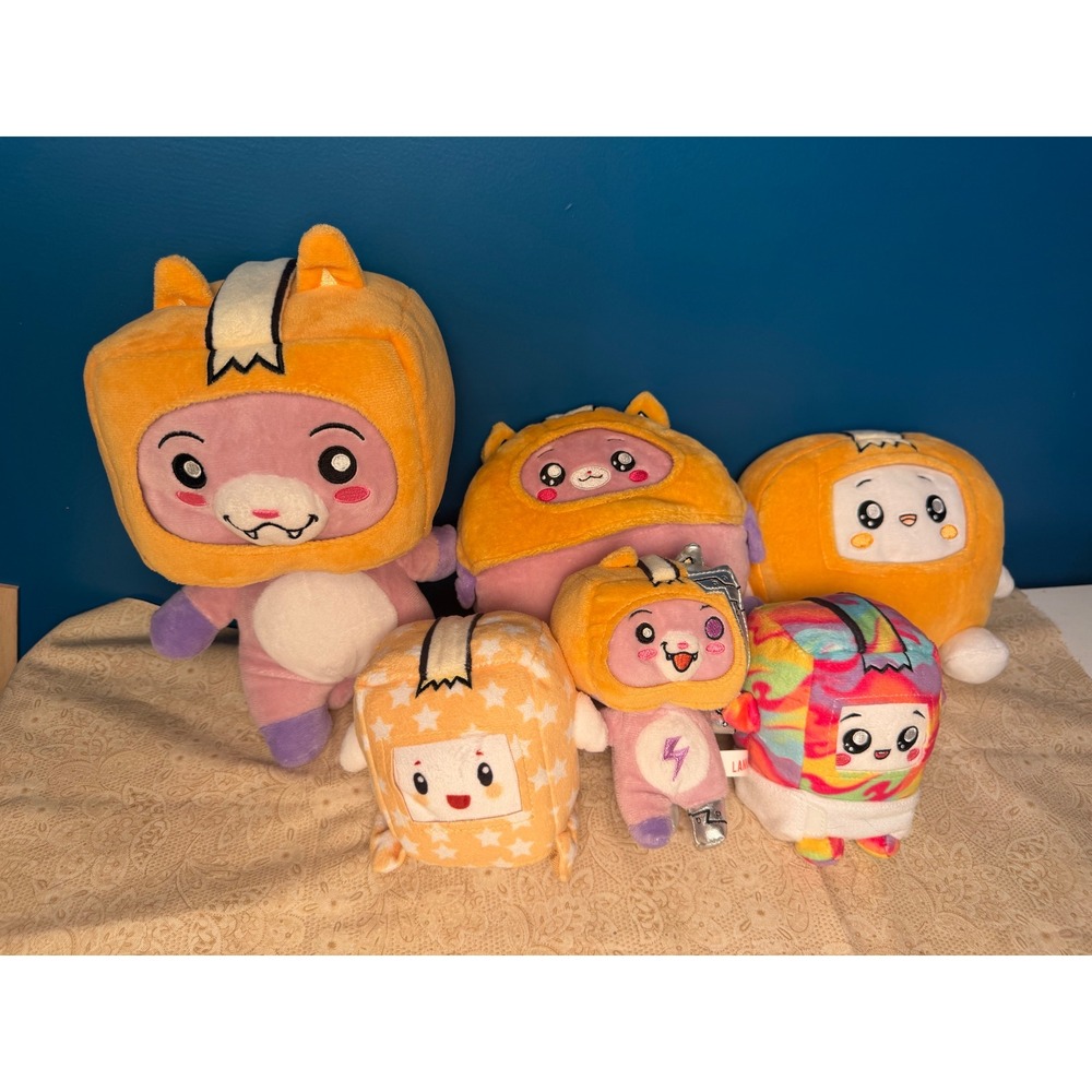 LankyBox Boxy Plush Lot of 6 Rainbow Boxy Cat Boxy TV Boxy Mini Plush YouTube